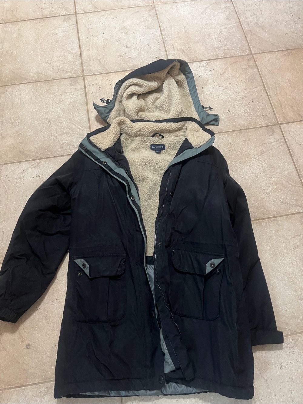 Lands' End Sherpa-Lined Parka Jacket